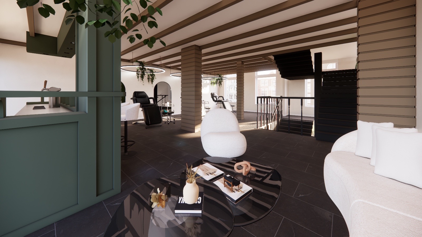 Fully furnished, professionally designed salon