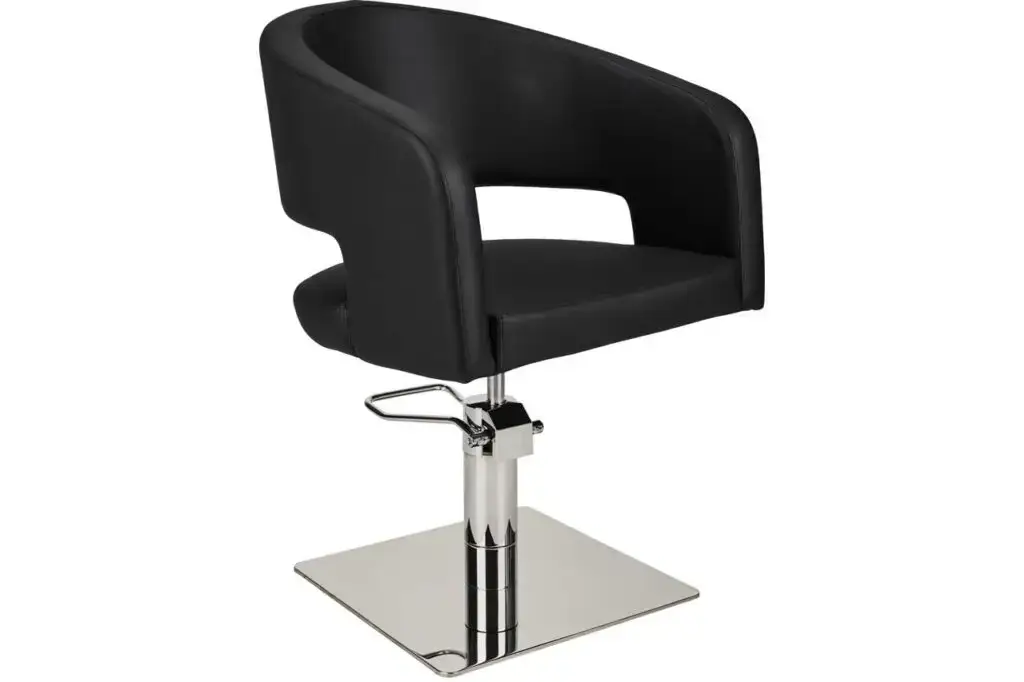 Ayala Zoe styling chair with wide seat and contoured armrests