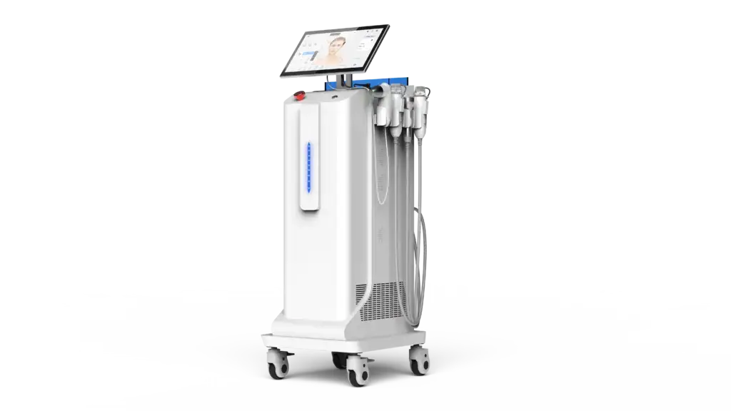Dermiqa Microneedling-RF-Geraet mit Tri-RF und Hautanalyzer