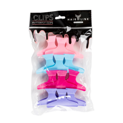 Hair Link Butterfly Clips Color 12 pcs