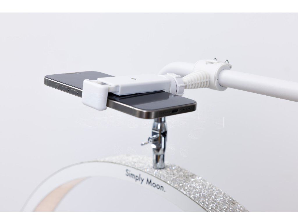 Candeeiro LED de tratamento com comando tátil Simply Moon branco com strass