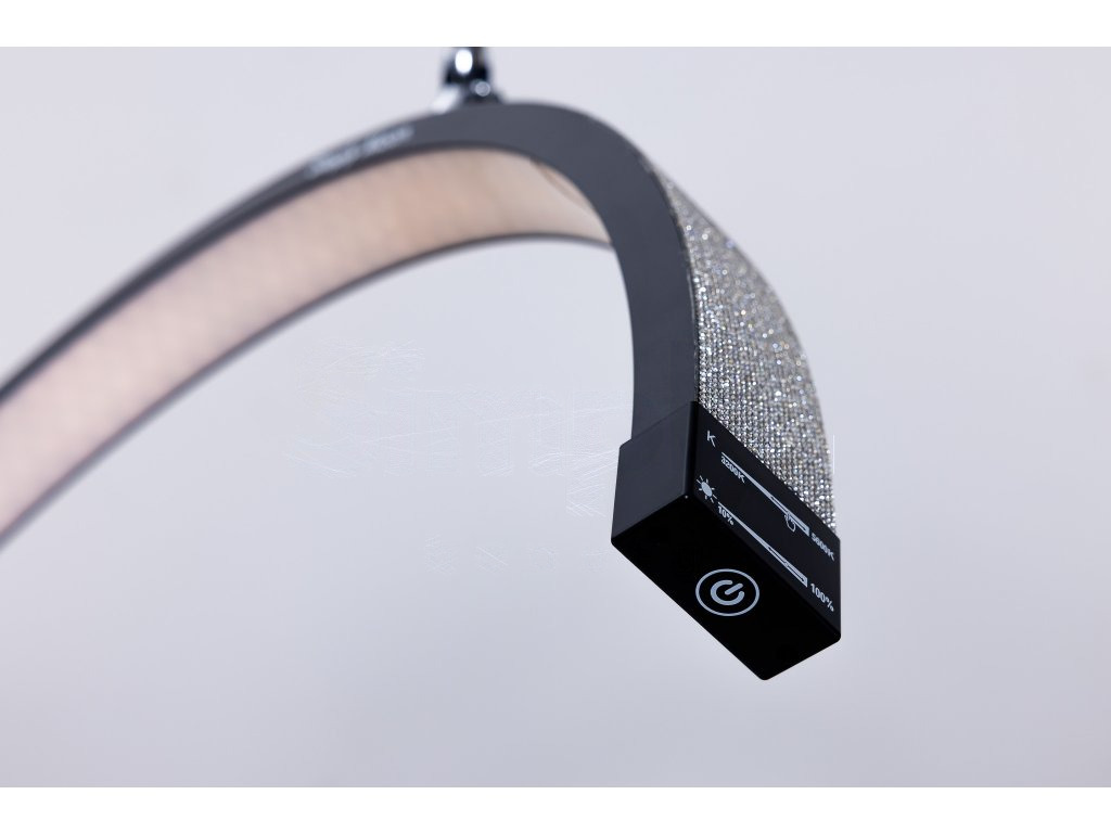 Candeeiro LED de tratamento com comando tátil Simply Moon preto com strass