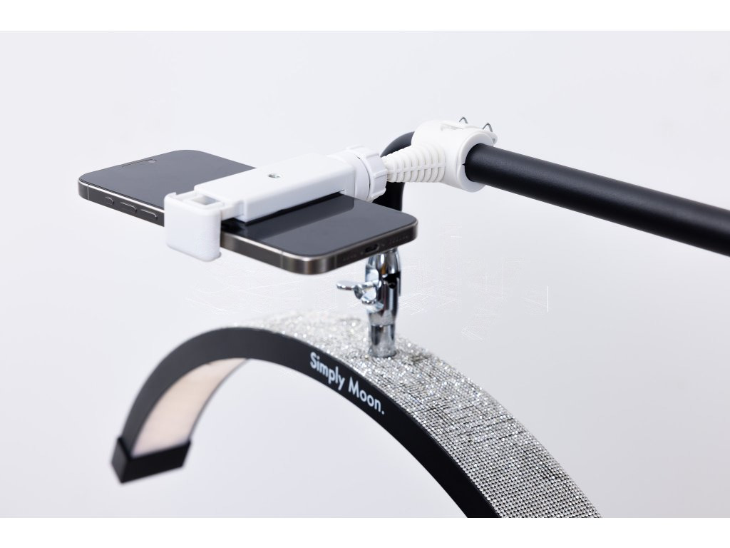 Candeeiro LED de tratamento com comando tátil Simply Moon preto com strass