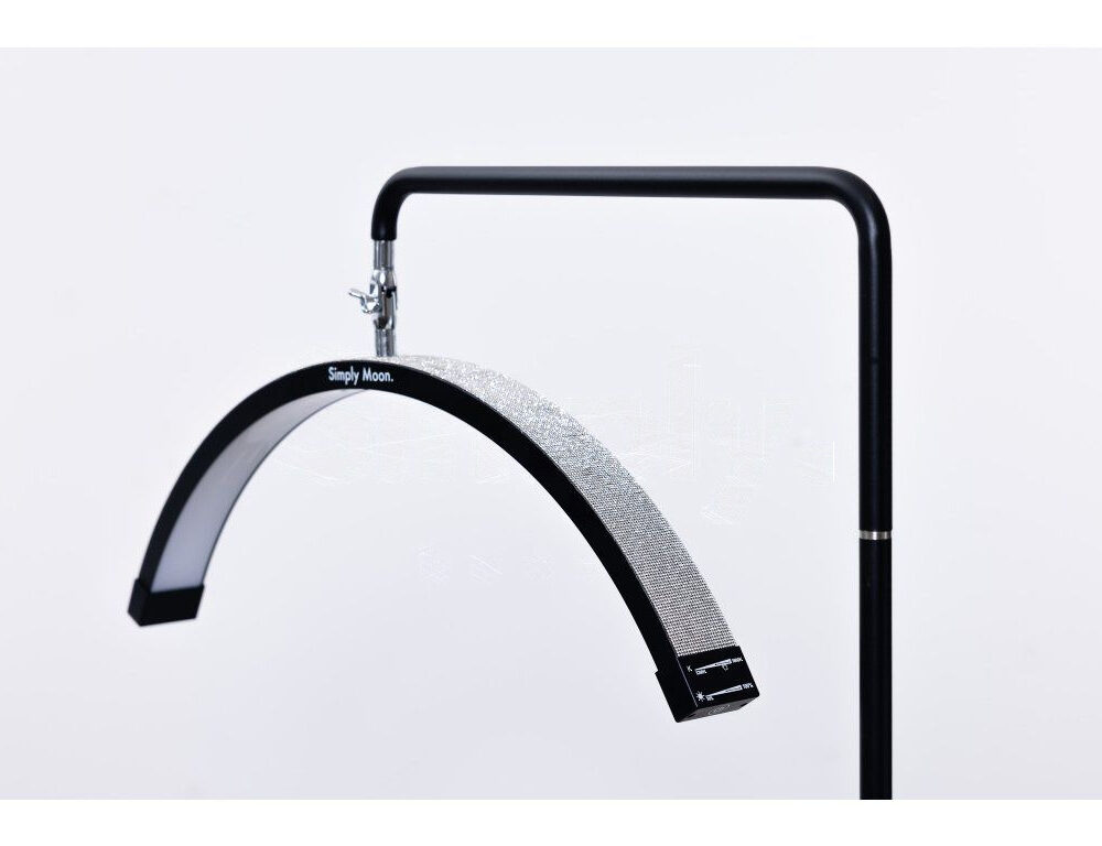 Candeeiro LED de tratamento com comando tátil Simply Moon preto com strass