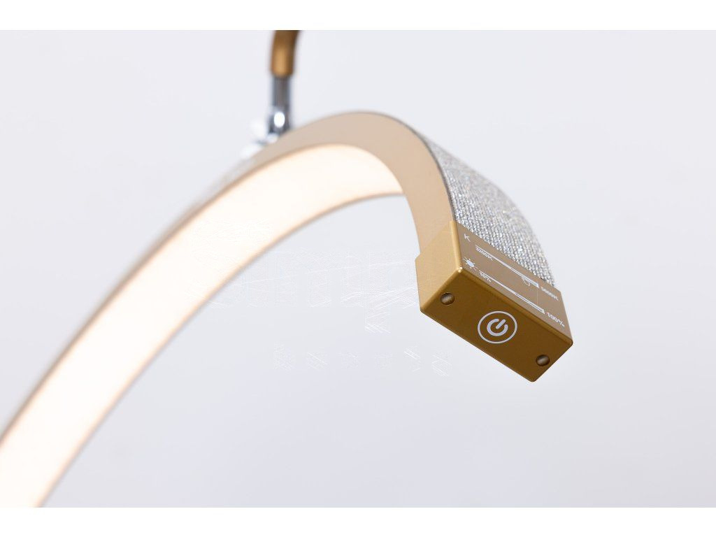 Candeeiro LED de tratamento com comando tátil Simply Moon dourado com strass
