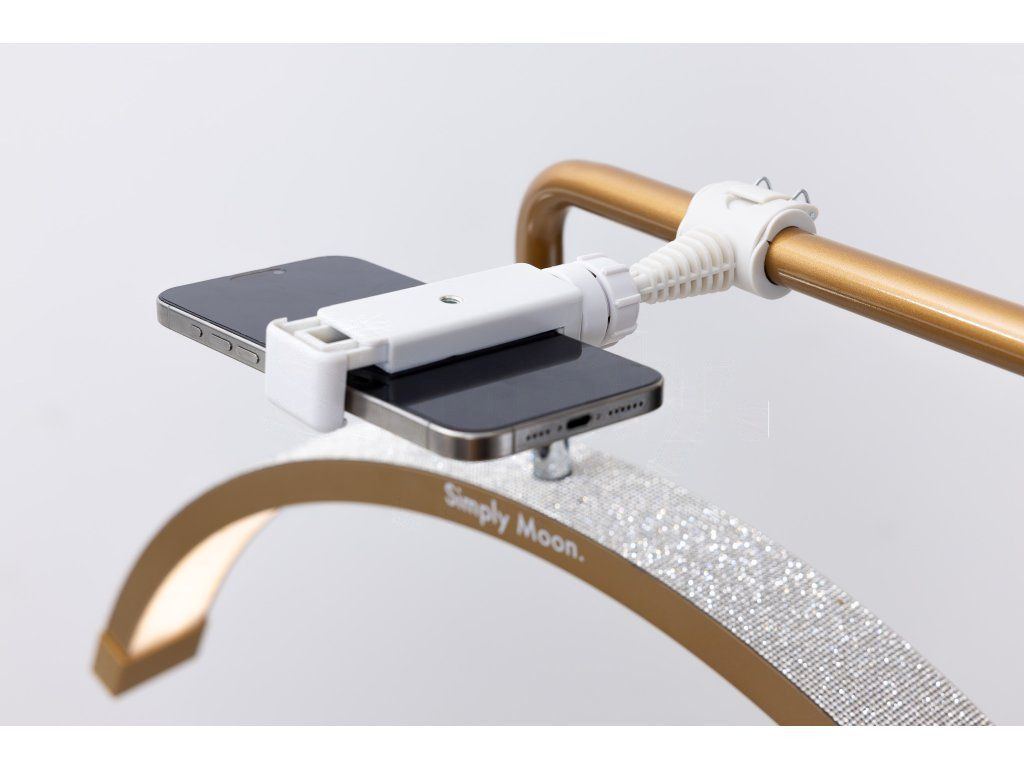 Candeeiro LED de tratamento com comando tátil Simply Moon dourado com strass
