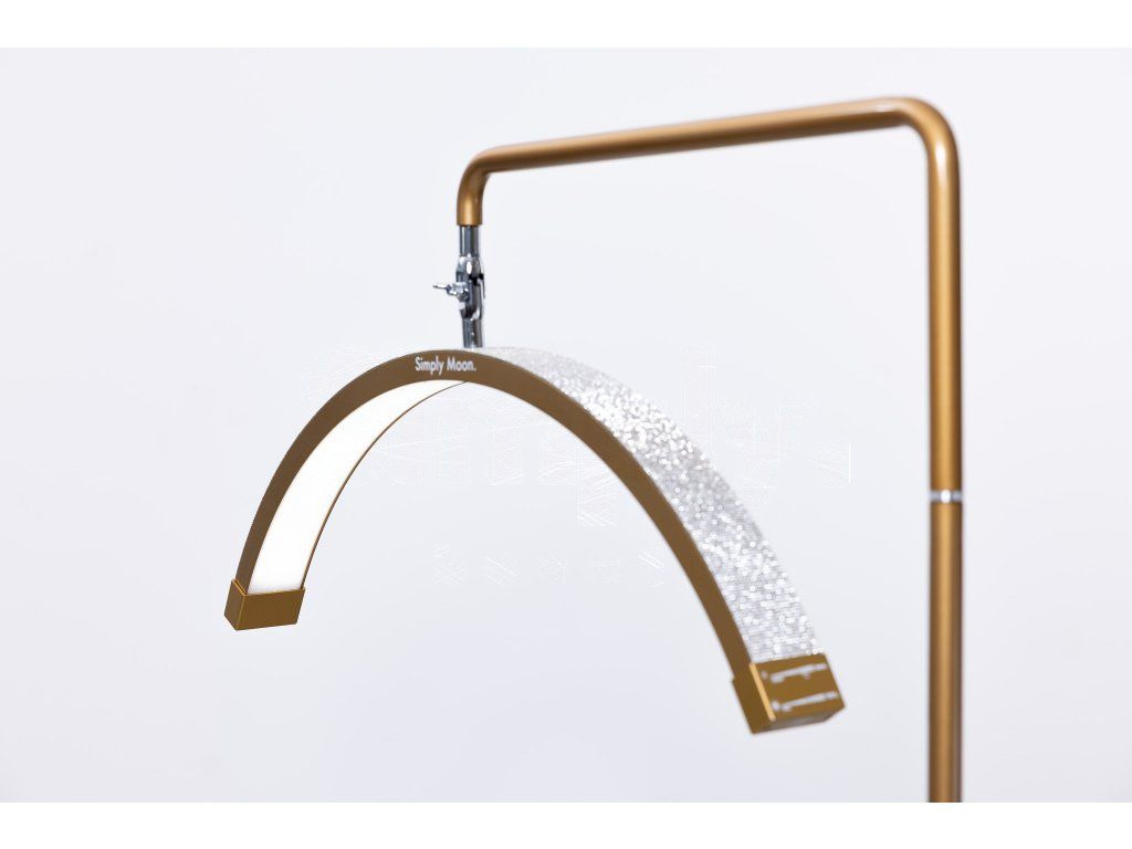 Candeeiro LED de tratamento com comando tátil Simply Moon dourado com strass