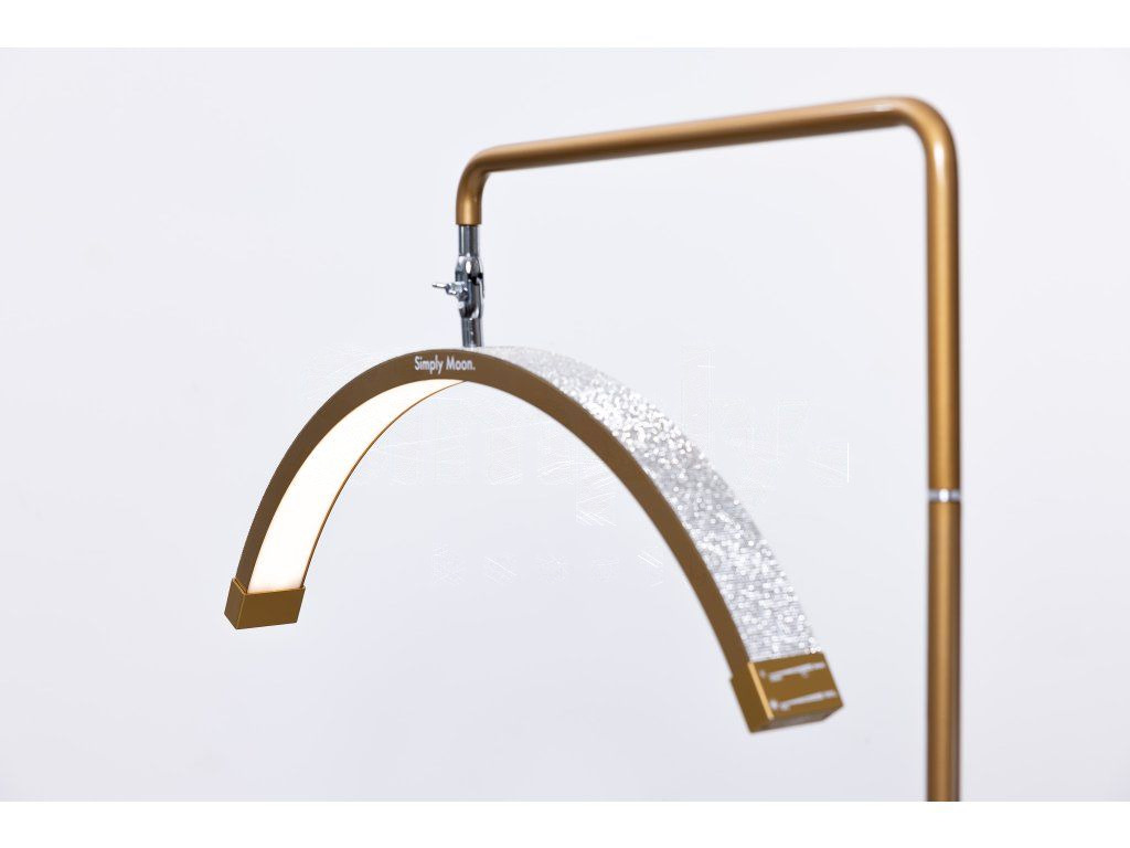 Candeeiro LED de tratamento com comando tátil Simply Moon dourado com strass