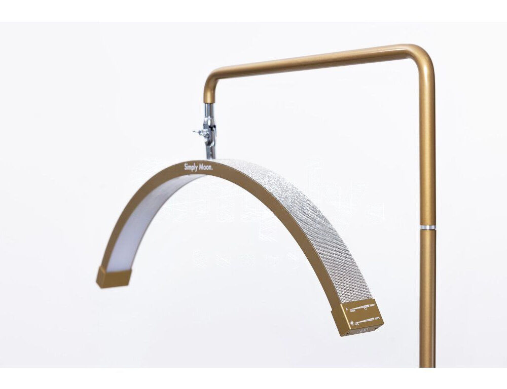 Candeeiro LED de tratamento com comando tátil Simply Moon dourado com strass
