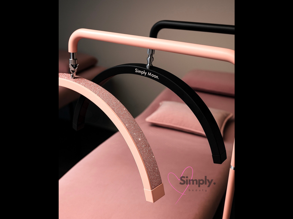 Candeeiro LED de tratamento com comando tátil Simply Moon preto com strass preto