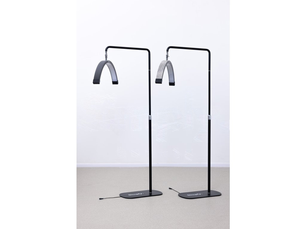 Candeeiro LED de tratamento com comando tátil Simply Moon preto com strass preto
