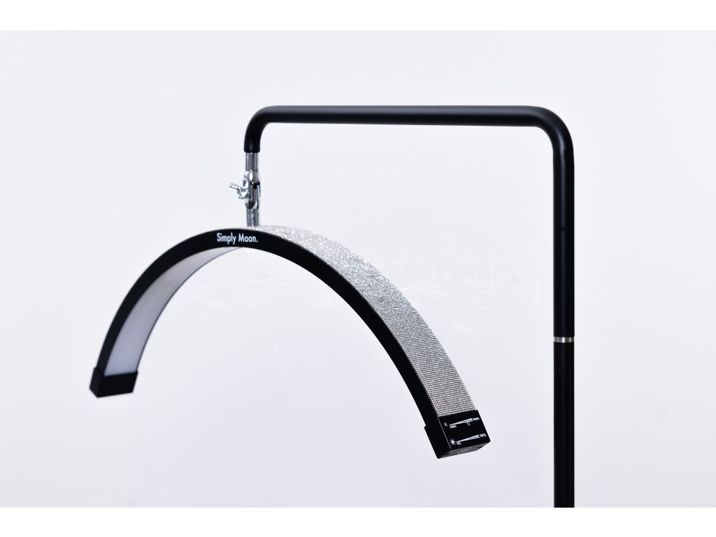 Candeeiro LED de tratamento com comando tátil Simply Moon preto com strass preto